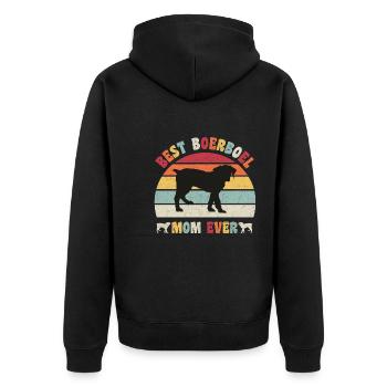 Best Boerboel mom ever dog lovers vintage retro - Unisex Premium Bio Zip Hoodie - Schwarz - Hinten - Nico (187cm)
