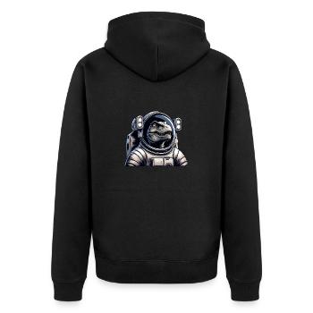 T-Rex astronaut in space - Unisex Premium Organic Zip Hoodie - black - Back - Nico (187cm)