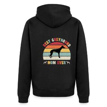 Best Greyhound Mom ever dog lovers vintage retro - Unisex Premium Bio Zip Hoodie - Schwarz - Hinten - Nico (187cm)
