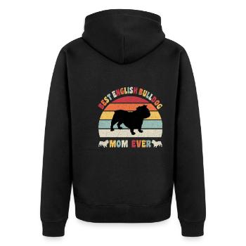 Meilleure maman bulldog anglais jamais amateurs de chiens vintage - Veste à capuche bio Premium Unisexe - noir - Dos - Nico (187cm)