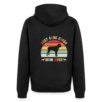 Meilleure canne Corso maman jamais amoureux des chiens vintage rétro - Veste à capuche bio Premium Unisexe - noir - Dos - Nico (187cm)