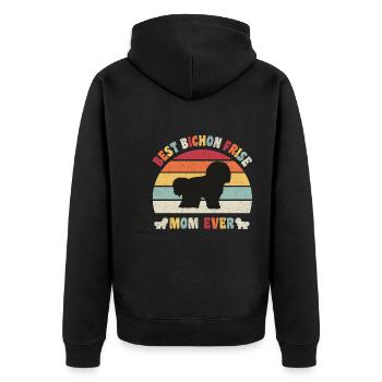 Meilleure maman Bichon Frise jamais amateurs de chiens vintage - Veste à capuche bio Premium Unisexe - noir - Dos - Nico (187cm)