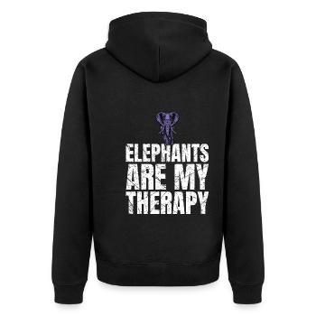 Les éléphants sont mon ami animal éléphant de thérapie - Veste à capuche bio Premium Unisexe - noir - Dos - Nico (187cm)