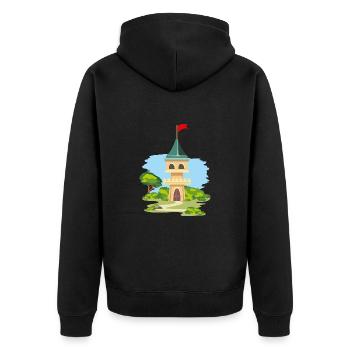 Château caricatural - Veste à capuche bio Premium Unisexe - noir - Dos - Nico (187cm)