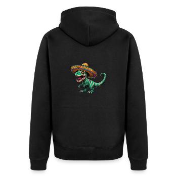 Cinco de Mayo Dino : T-Rex et Zombies - Veste à capuche bio Premium Unisexe - noir - Dos - Nico (187cm)