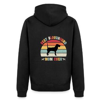 Meilleur Bloodhound Mom ever dog lovers rétro vintage - Veste à capuche bio Premium Unisexe - noir - Dos - Nico (187cm)