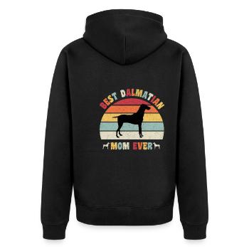 Meilleure maman dalmate jamais amateurs de chiens vintage rétro - Veste à capuche bio Premium Unisexe - noir - Dos - Nico (187cm)
