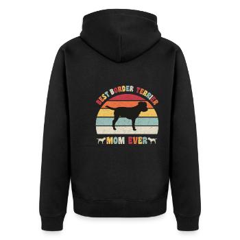 Meilleure maman Border Terrier jamais amateurs de chiens vintage - Veste à capuche bio Premium Unisexe - noir - Dos - Nico (187cm)