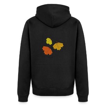 fall leaves - Unisex Premium Organic Zip Hoodie - black - Back - Nico (187cm)