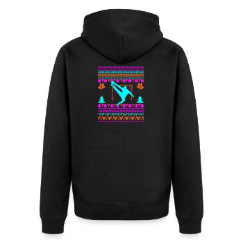 Joueur de handball gardien de but de handball Noël laid - Veste à capuche bio Premium Unisexe - noir - Dos - Nico (187cm)