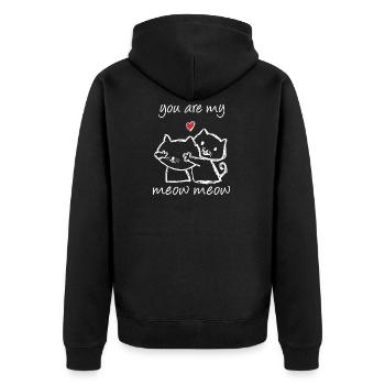 Katze Verliebte Paare Liebesbeweis Valentinstag - Unisex Premium Bio Zip Hoodie - Schwarz - Hinten - Nico (187cm)