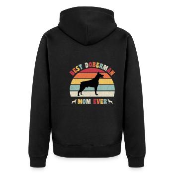 Meilleur Doberman Maman jamais amoureux des chiens vintage rétro - Veste à capuche bio Premium Unisexe - noir - Dos - Nico (187cm)
