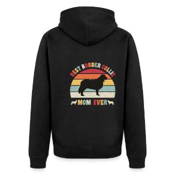 Meilleure maman Border Collie jamais amateurs de chiens vintage - Veste à capuche bio Premium Unisexe - noir - Dos - Nico (187cm)