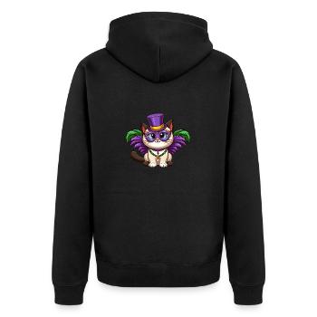 Bande dessinée Chat Siamois Mardi Gras Mignon - Veste à capuche bio Premium Unisexe - noir - Dos - Nico (187cm)