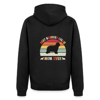 Meilleure maman Bearded Collie jamais amateurs de chiens vintage - Veste à capuche bio Premium Unisexe - noir - Dos - Nico (187cm)