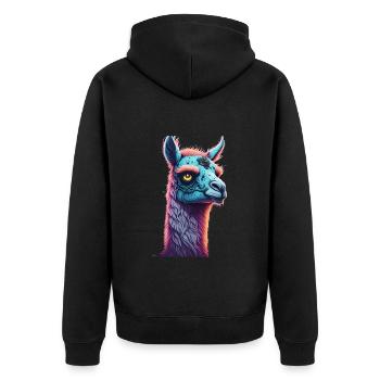 Gruseliges Halloween-party-kostüm Zombie-lama - Veste à capuche bio Premium Unisexe - noir - Dos - Nico (187cm)