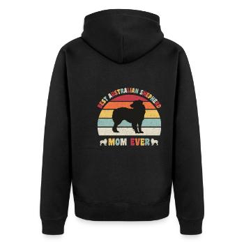 Meilleure maman berger australien jamais amateurs de chiens rétro - Veste à capuche bio Premium Unisexe - noir - Dos - Nico (187cm)