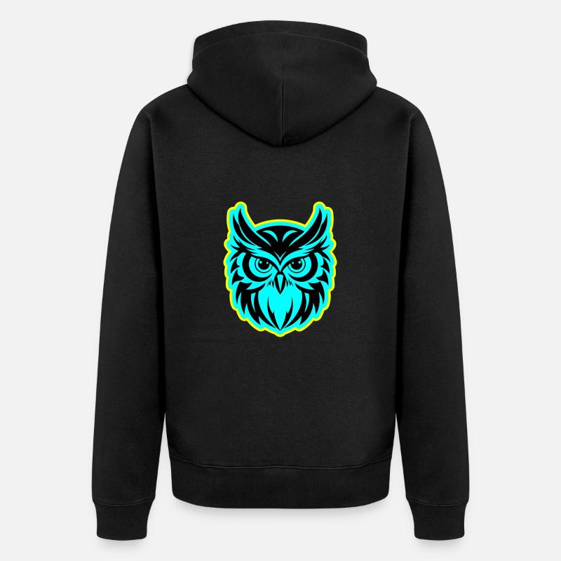 Hibou animal - Veste à capuche bio Premium Unisexe - noir