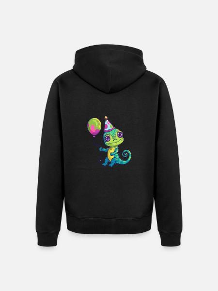 Chameleon Birthday Baby - Unisex Premium Organic Zip Hoodie - black