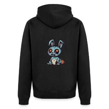 Lapin Halloween Bande dessinée Drôle - Veste à capuche bio Premium Unisexe - noir - Dos - Nico (187cm)