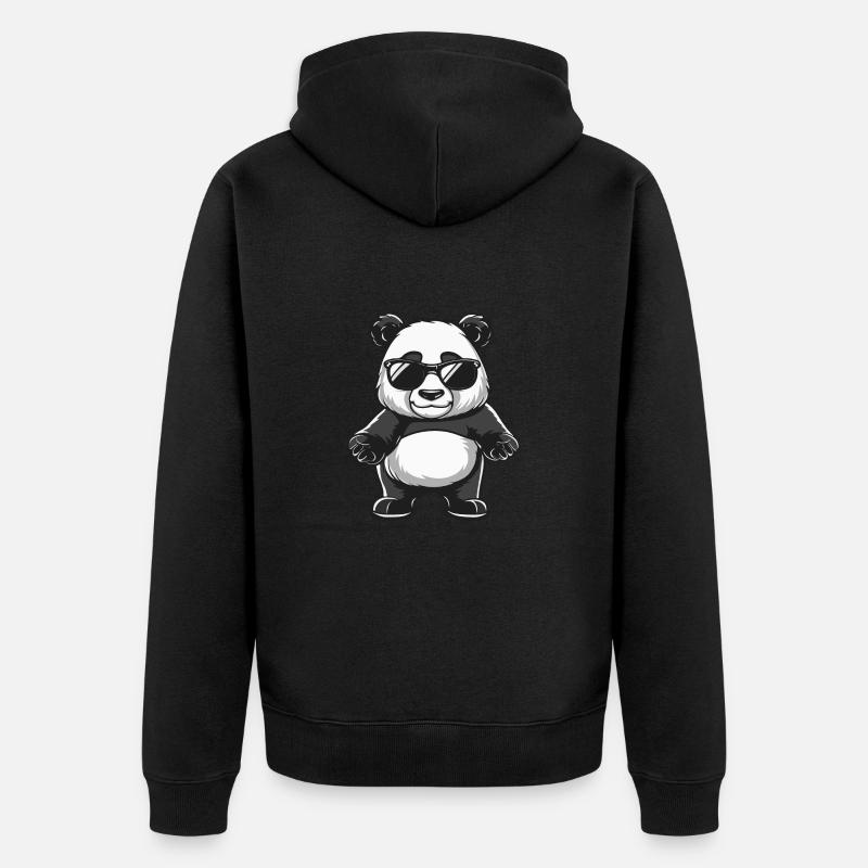 Panda - Veste à capuche bio Premium Unisexe - noir
