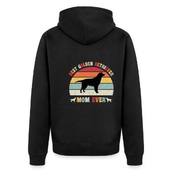Best Golden Retriever Mom ever dog lovers retro - Unisex Premium Bio Zip Hoodie - Schwarz - Hinten - Nico (187cm)