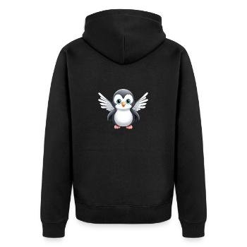 Ange pingouin mignon - Veste à capuche bio Premium Unisexe - noir - Dos - Nico (187cm)