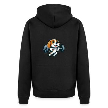 Force d’entraînement d’haltérophilie Beagle - Veste à capuche bio Premium Unisexe - noir - Dos - Nico (187cm)
