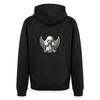 Ange caniche élégant avec ailes Noir Blanc - Veste à capuche bio Premium Unisexe - noir - Dos - Nico (187cm)
