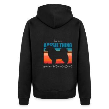Cadeau de berger australien - Veste à capuche bio Premium Unisexe - noir - Dos - Nico (187cm)