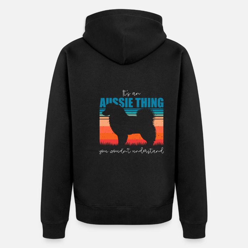 Australian Shepherd Geschenk - Unisex Premium Bio Zip Hoodie - Schwarz