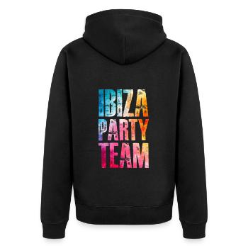 Ibiza Party Team Colorful - Unisex Premium Organic Zip Hoodie - black - Back - Nico (187cm)