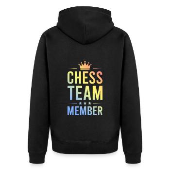 Chess Team Bunt - Unisex Premium Organic Zip Hoodie - black - Back - Nico (187cm)