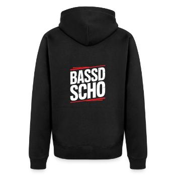 Bassd scho – Culte franconien prononçant le dialecte Frängi - Veste à capuche bio Premium Unisexe - noir - Dos - Nico (187cm)