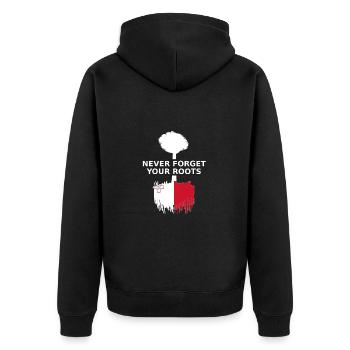 Malte n’oublie jamais vos racines - Veste à capuche bio Premium Unisexe - noir - Dos - Nico (187cm)