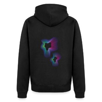 Abstraktes Neon Muster - Unisex Premium Bio Zip Hoodie - Schwarz - Hinten - Nico (187cm)