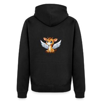 Girafe avec des ailes comme un ange - Veste à capuche bio Premium Unisexe - noir - Dos - Nico (187cm)