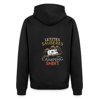 Lustiges Wohnmobil Camping - Unisex Premium Bio Zip Hoodie - Schwarz - Hinten - Nico (187cm)