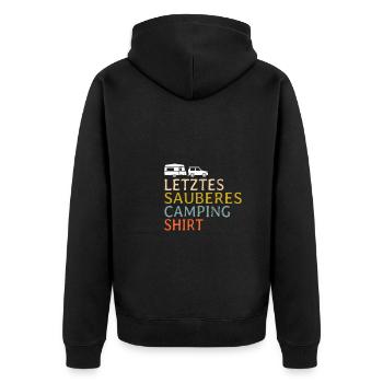 Camping Wohnwagen Camper - Unisex Premium Bio Zip Hoodie - Schwarz - Hinten - Nico (187cm)