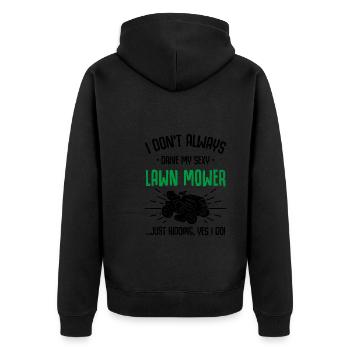 Lustige Rasenmäher Rasen mähen Rasenpflege - Unisex Premium Bio Zip Hoodie - Schwarz - Hinten - Nico (187cm)