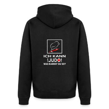 Judoka kann Judo Kampfsport-JUDO hajime - Unisex Premium Bio Zip Hoodie - Schwarz - Hinten - Nico (187cm)