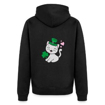 Design festif avec un chaton mignon - Veste à capuche bio Premium Unisexe - noir - Dos - Nico (187cm)