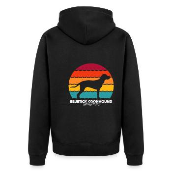 Bluetick Coonhound Dog - Unisex Premium Organic Zip Hoodie - black - Back - Nico (187cm)