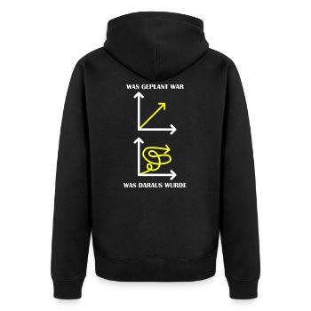 Funny theory and practice motive - Unisex Premium Organic Zip Hoodie - black - Back - Nico (187cm)