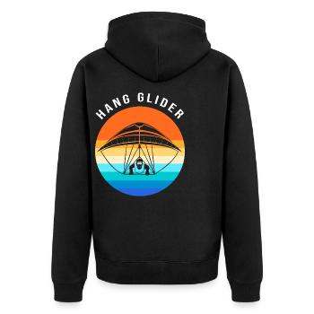 Gleitschirm Gleitschirmflieger Gleitschirmfliegen - Unisex Premium Bio Zip Hoodie - Schwarz - Hinten - Nico (187cm)