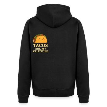 Tacos Are My Valentine - Unisex Premium Bio Zip Hoodie - Schwarz - Hinten - Nico (187cm)
