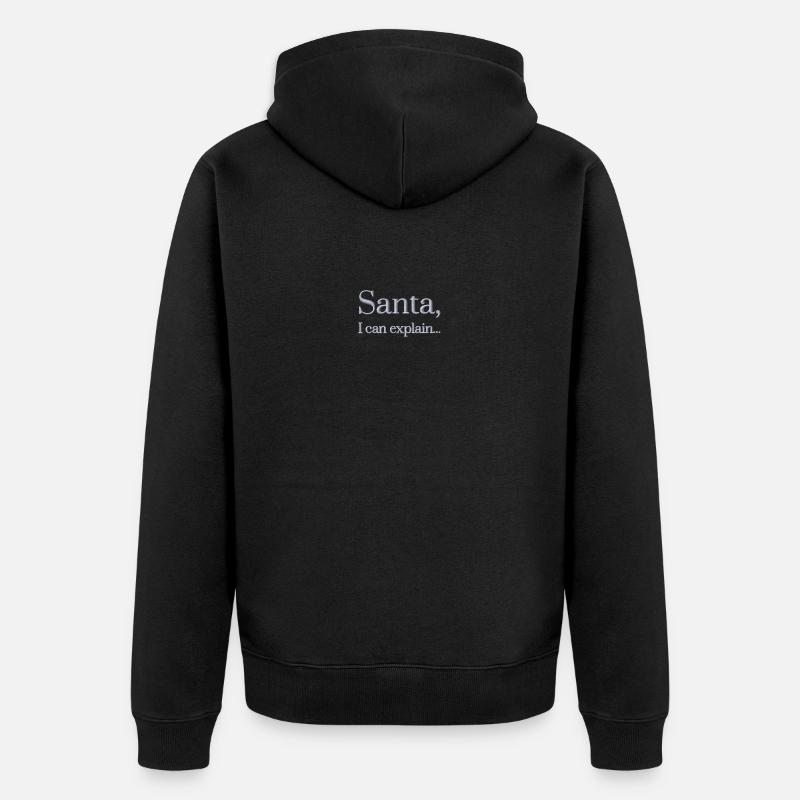 Dicton du Père Noël brodé - Veste à capuche bio Premium Unisexe - noir