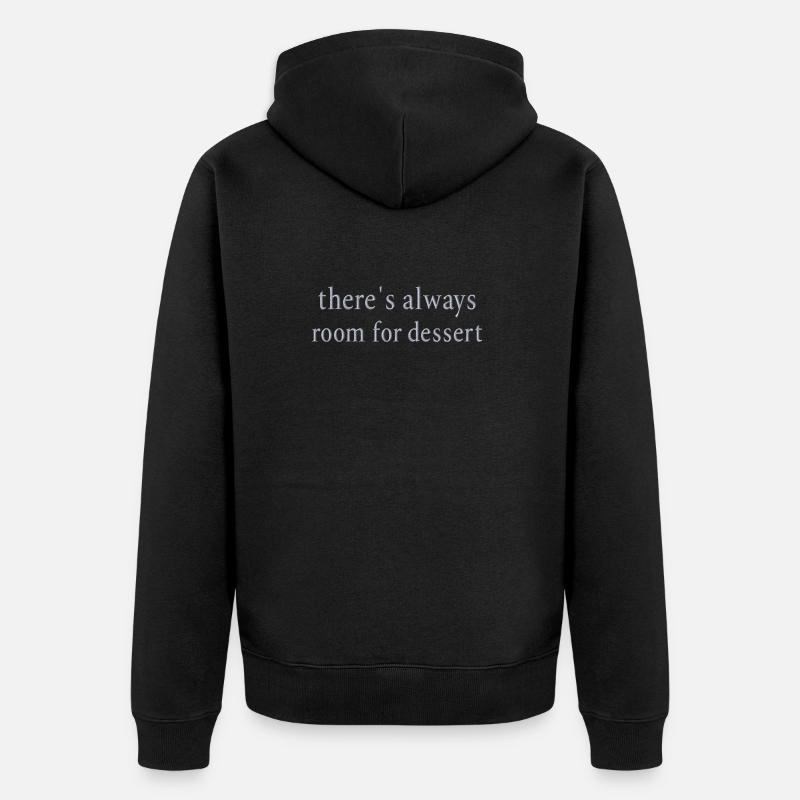 Statement Dessert bestickt - Unisex Premium Bio Zip Hoodie - Schwarz