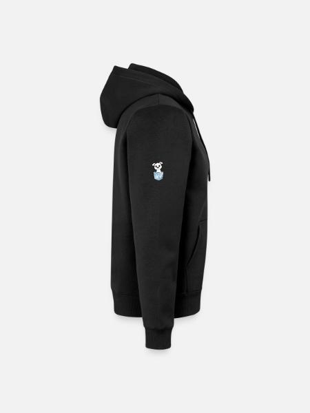 Chiot mignon dans la poche - Veste à capuche bio Premium Unisexe - noir