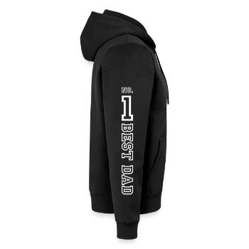 No. 1 Best Dad - Unisex Premium Bio Zip Hoodie - Schwarz - Rechts - Nico (187cm)